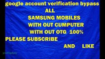 SAMSUNG Easy bypass google account verification with out OTG SIDESYNC --HD