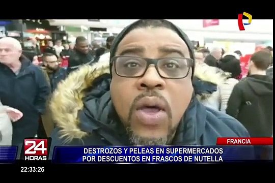 Francia: destrozos y peleas en supermercados por descuentos en frascos de Nutella