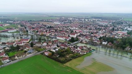 La décrue du côté de Genlis vue du ciel