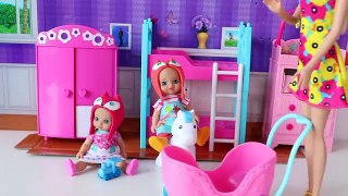 Barbie Baby Doll bath play baby sitter & baby doll mini mart cash register shop toys