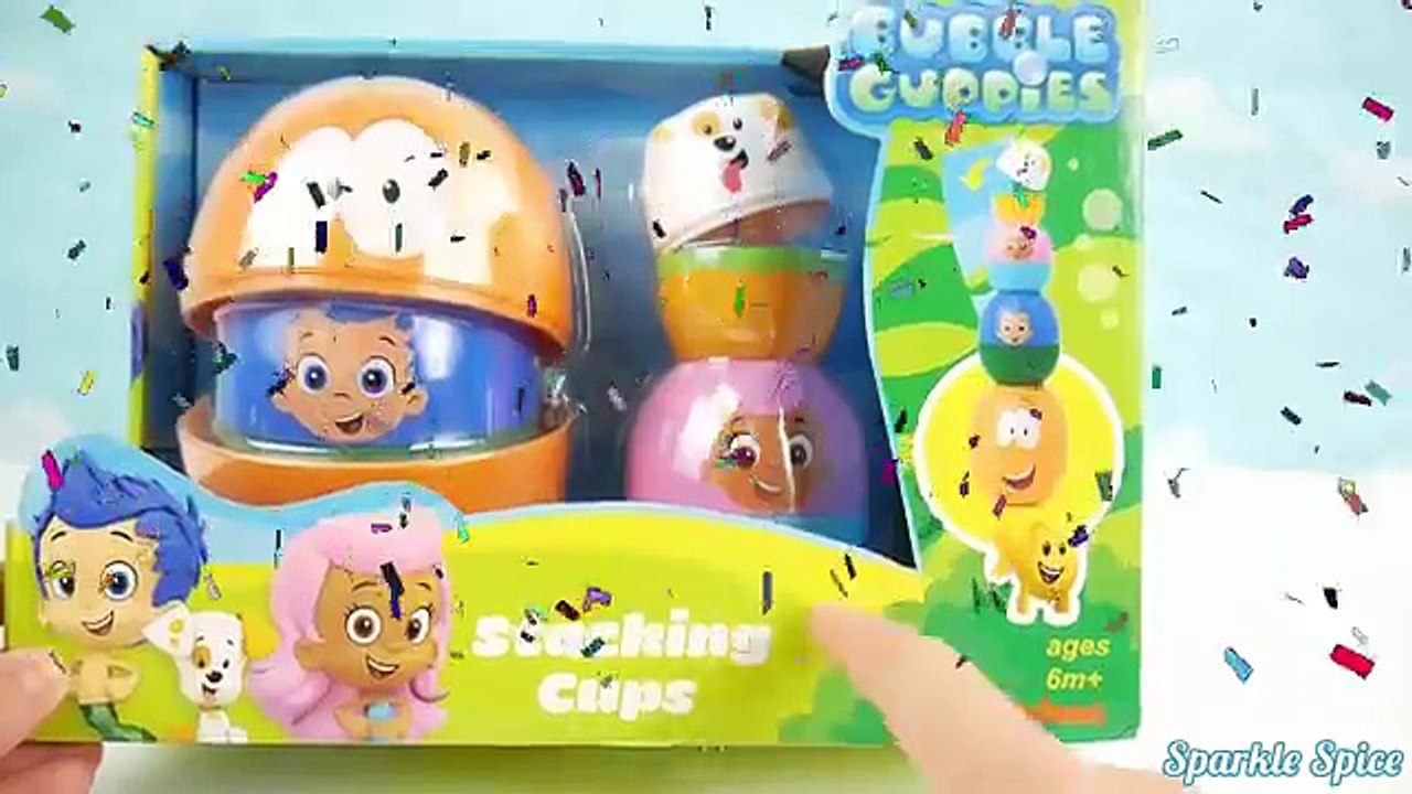 Play Doh BUBBLE GUPPIES SURPRISE EGGS Stacking Nesting Cups Pocoyo Disney Frozen HelloKitty