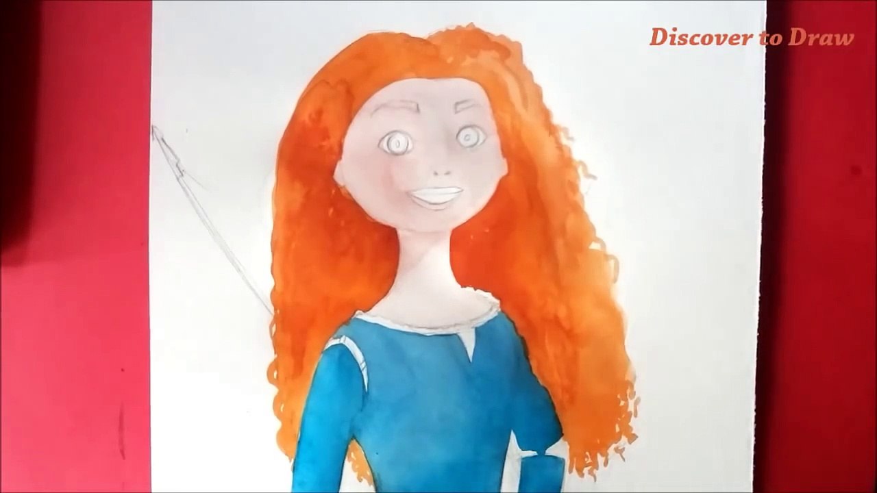 how to draw cartoon cute princess merida from brave - Dailymotion Video
