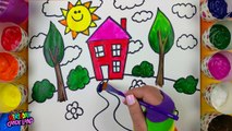 How to Draw and Paint a House for Kids to Learn Coloring and Painting
