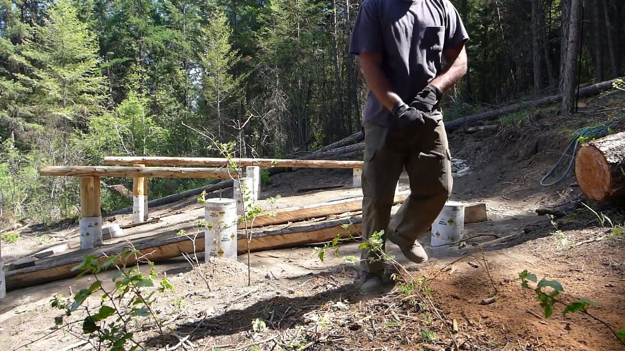 Off Grid Log Cabin Build - Floor Construction