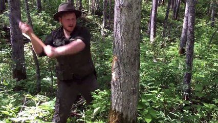 Bushcraft Tree House Part 1 - Raised Bed Shelter - Bushcraft Trip