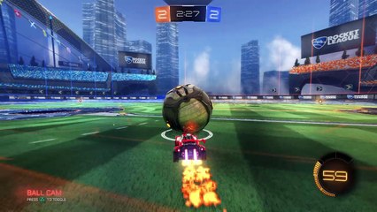 Aerial goal off wall bounce from failed air dribble attempt