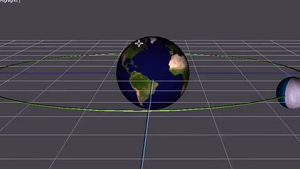 Movimiento de la Luna (3D Modelo)