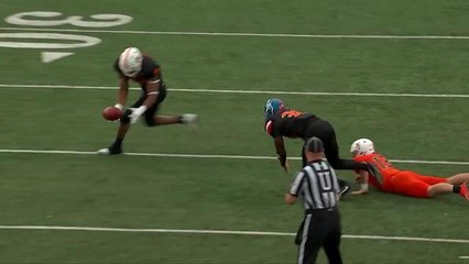 Marcus Davenport scoops and scores after Marquis Haynes' strip-sack