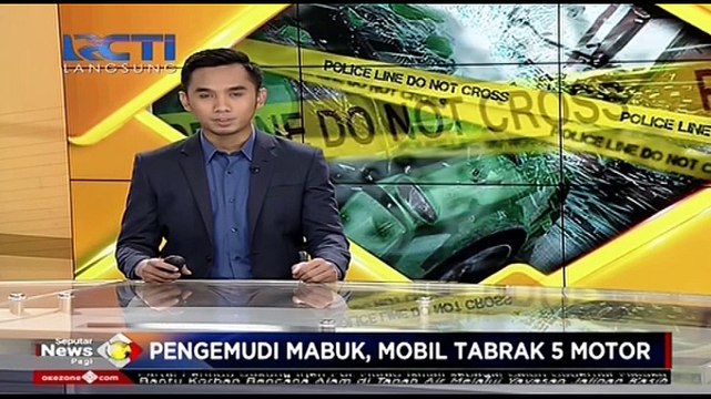 Mabuk, Pengemudi Mobil Tabrak 5 Pemotor