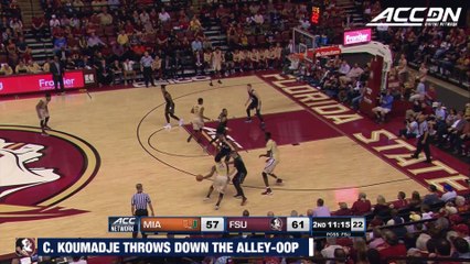 FSU's Christ Koumadje Throws Down Alley-Opp Dunk vs. Miami