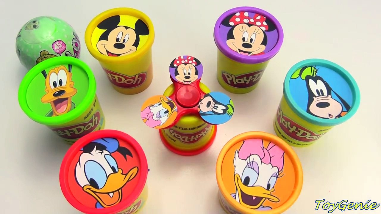 Mickey Mouse Club House Friends Fidget Play Doh Surprise Learn Colors ABC Song