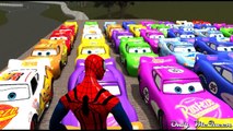 50 LIGHTNING MCQUEEN COLOR!! Custom Colors Lightning McQueen & SPIDERMAN Disney Cars Pixar Fun