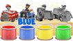 Bathing Colors Fun | Paw Patrol Chase Marshall Rocky Rubble | Colors for kids to Learn with Vehicles