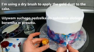 How to make watercolor effect on a cake / Jak zrobić efekt akwareli na torcie