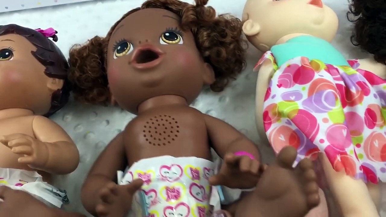 Changing FIVE Baby Alive Dolls into NEW Toys R Us You & Me Outfits