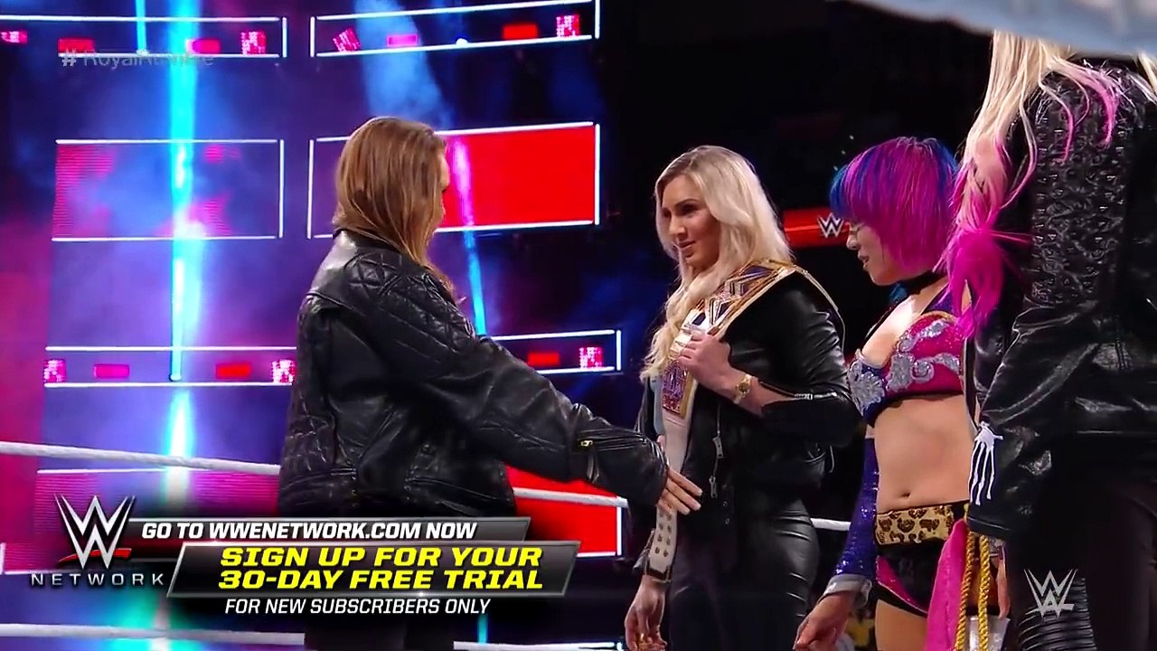 Ronda Rousey confronts Asuka, Alexa Bliss and Charlotte Flair: Royal Rumble 2018 (WWE Network)