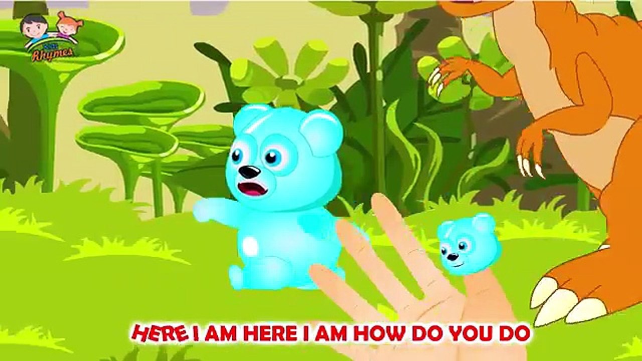 Mega gummy bear crying pig attack finger family rhymes for kids fun finger family collection
