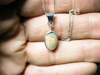 Sterling Necklace with Ethiopian Opal Ebay
