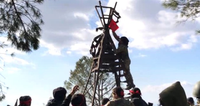 Zeytin Dalı Harekatı'nda Burseya Dağı YPG'den Alındı! ÖSO Güçleri, Kırmızı Flama Çekti