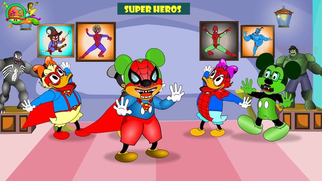 Mickey Mouse Transforms Hulk Spiderman Superhero | Finger Family Collection | Mickey Mouse Superhero