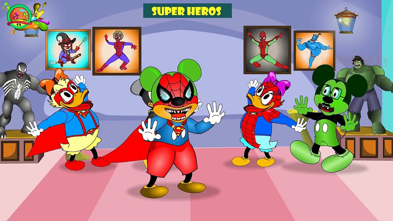 Mickey Mouse Transforms Hulk Spiderman Superhero | Finger Family Collection | Mickey Mouse Superhero