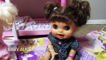 BABY ALIVE Real Surprises Dolls Kara   Sophie sneak out of Bed Part 2   Changing   Feeding Video