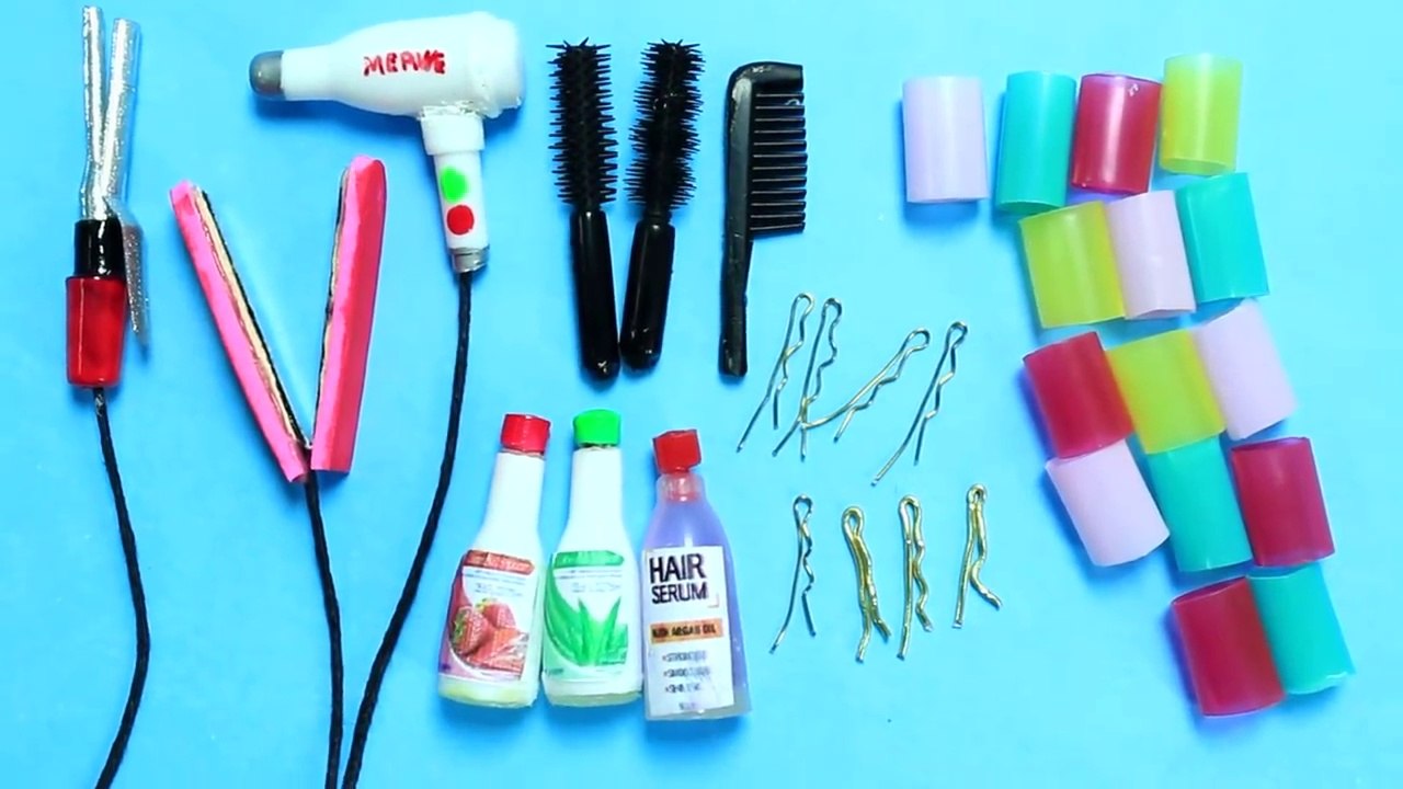 How to Make Miniature Hair Salon Products - 10 Easy DIY Miniature Doll Crafts