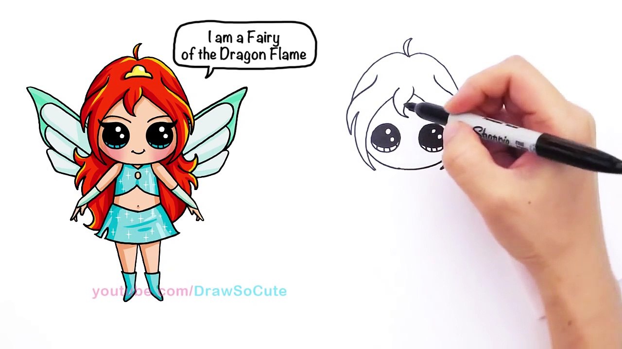 How to Draw Fairy Bloom from Winx Club Cute step by step
