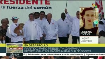 Partido FARC presenta en perifera de Bogotá su campaña presidencial