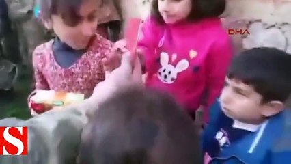 Afrin�de ÖSO�dan sivil halka yardım