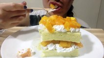 ASMR - ULTIMATE MANGO CREAM CAKE | Eating Show | MUKBANG 먹방 | Soft Eating Sounds | ASMREats