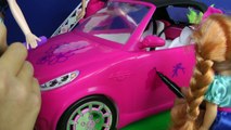 Elsa and Anna toddlers DRAW on Barbies NEW Car! Does Barbie allow them? They draw cute things