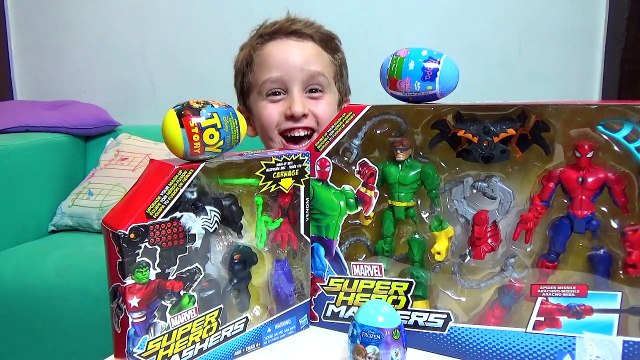 Homem Aranha vs Dr Octopus e Venom | Ovos Surpresas Peppa Pig Frozen | Paulinho Brincando Brinquedos
