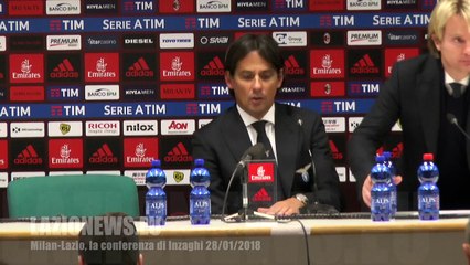 Milan-Lazio, la conferenza di Inzaghi 28/01/2018