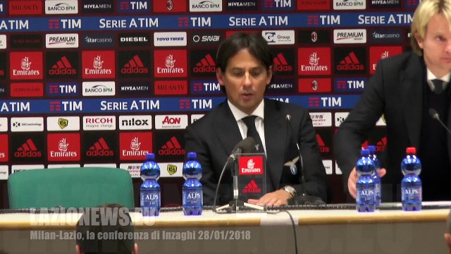 Milan-Lazio, la conferenza di Inzaghi 28/01/2018