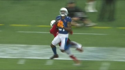 Patrick Peterson boxes out Keenan Allen for second INT of the game