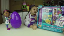 BIG SURPRISE EGG CUTE DOC MCSTUFFINS Surprise Toys + Big Book of Boo Boos Coloring Book & Kinder Egg