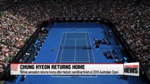 Tennis star Chung Hyeon returns home to hero's welcome after stunning Australian Open