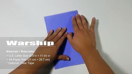 ORIGAMI FIGHTING SHIP for KIDS - How to make a paper boat that Floats on Water | Warship