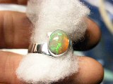 Mens Adjustable Size Sterling Opal Ring Ebay