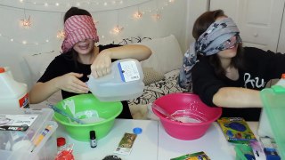 GIANT BLINDFOLDED SLIME CHALLENGE WITH MY SISTER?!
