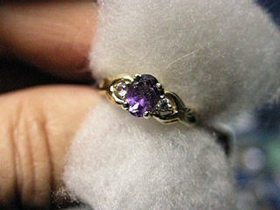 14K Gold Ring w/Amethyst - Topaz Ebay