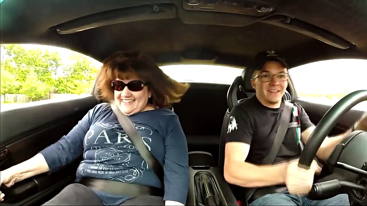 Guy Scares Mother While Driving Sports Car