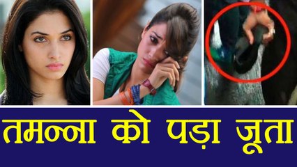 Tamannaah Bhatia's fan throws Shoe at Baahubali Actress in Hyderabad during an event | FilmiBeat