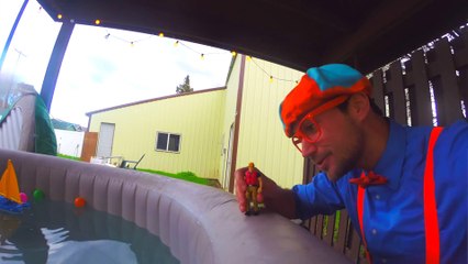 Boats for Kids with Blippi - Learn Colors in the Hot Tub