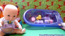 Chị Bí Đỏ Tắm Cho Búp bê Em Bé /Baby Doll Bathtub Set New Pajama