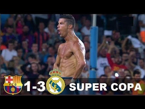 Barcelona 1 x 3 Real Madrid - Melhores Momentos - CR7 METEU UM GOLAÇO - Super Copa da Espanha 2017