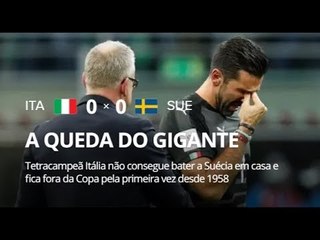 INACREDITÁVEL ! ITÁLIA ESTÁ FORA DA COPA APÓS EMPATE EM 0 a 0 COM A SUÉCIA