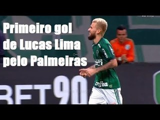 PRIMEIRO GOL DE LUCAS LIMA PELO PALMEIRAS (HD 720p) Palmeiras 3 x 1 Santo André - 18/01/2018