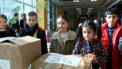 Minik ellerden hazırlanan hediyeler Afrin'e doğru yola çıktı